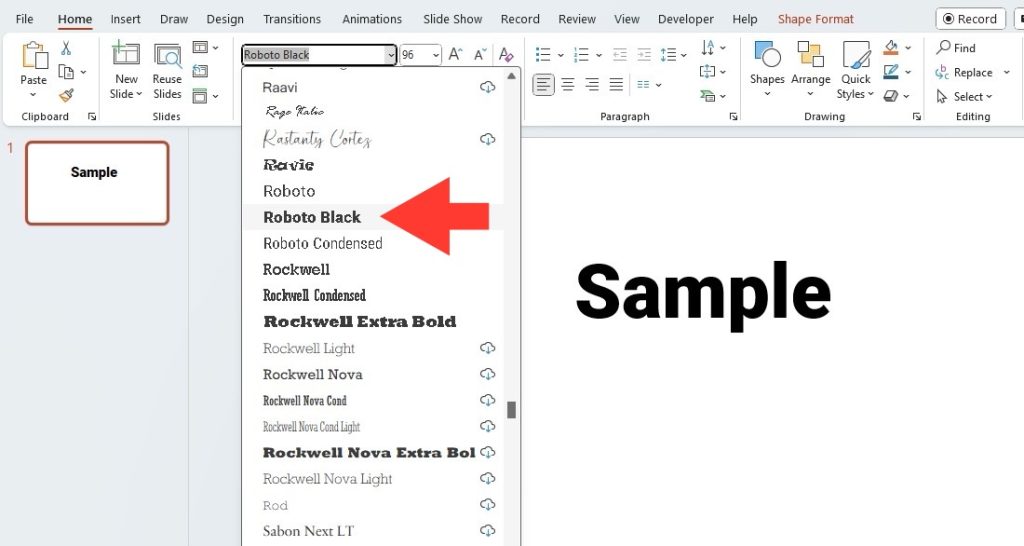 Fonts in PowerPoint