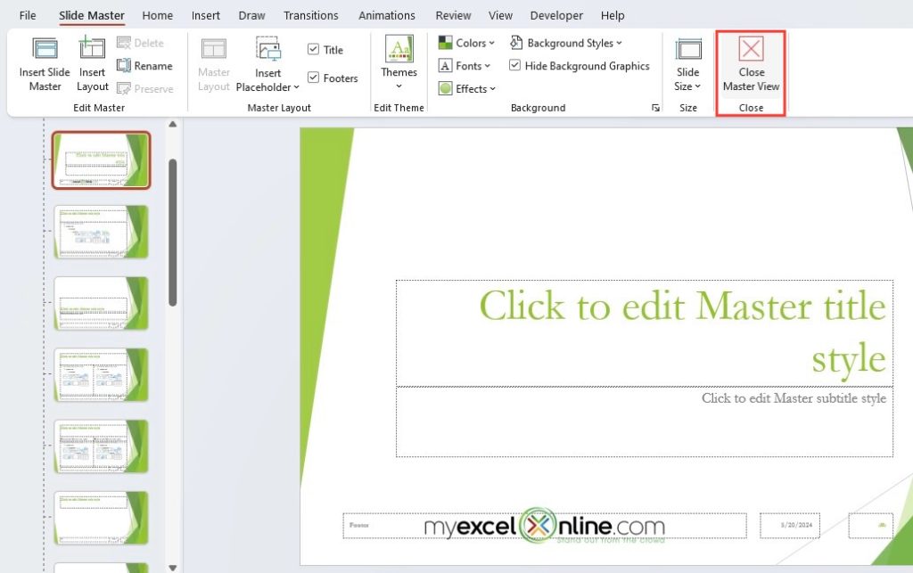 PowerPoint slide master