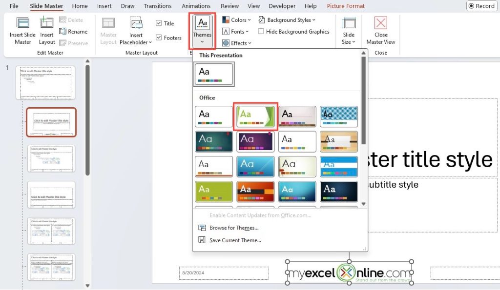 PowerPoint slide master