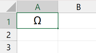 Omega Symbol in Excel