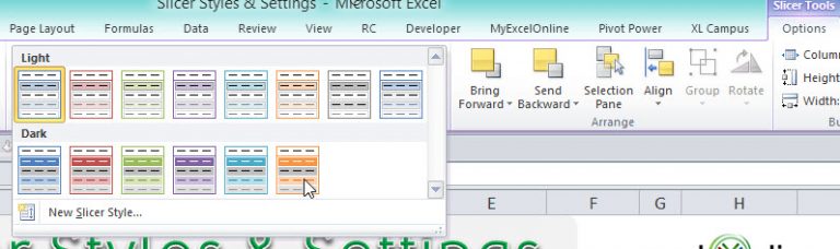 excel slicer connections