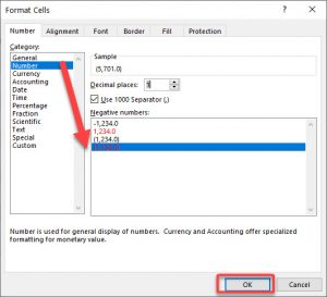 How To Make Negative Red Numbers In Excel | MyExcelOnline