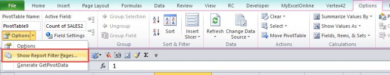 Show Report Filter Pages in a Pivot Table | MyExcelOnline