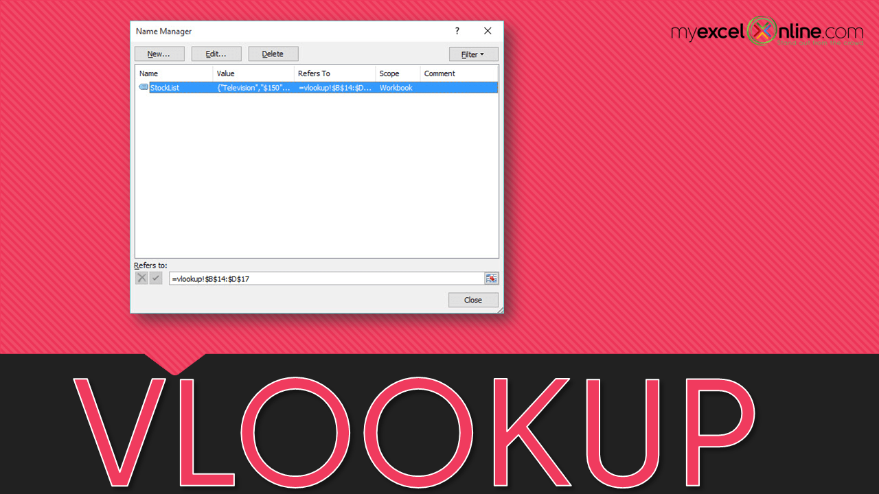 Excel Vlookup Named Range Myexcelonline