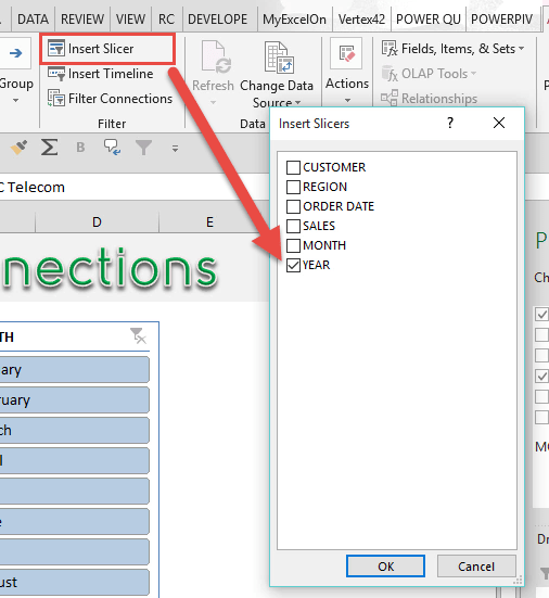 excel how to add slicer to filter by time