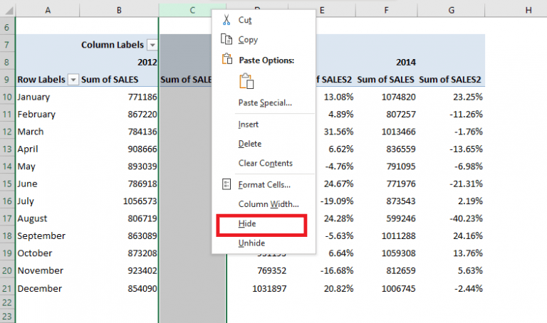 how to show the difference between two values in excel