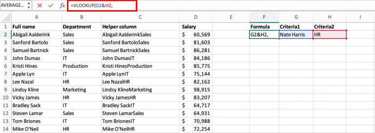 Excel VLOOKUP multiple criteria | MyExcelOnline