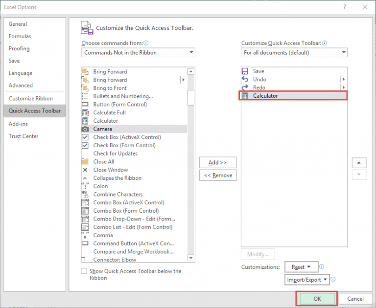 Add Calculator in Excel to the Toolbar | MyExcelOnline