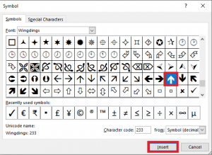 How to Use Wingdings Characters in Excel