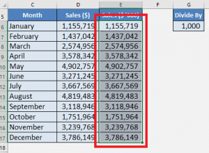 how do you do division in excel