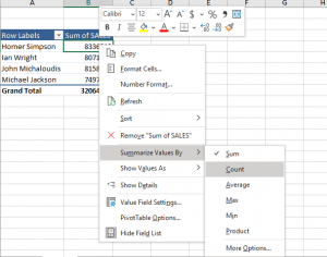 Sum VS Count in Pivot Table | MyExcelOnline