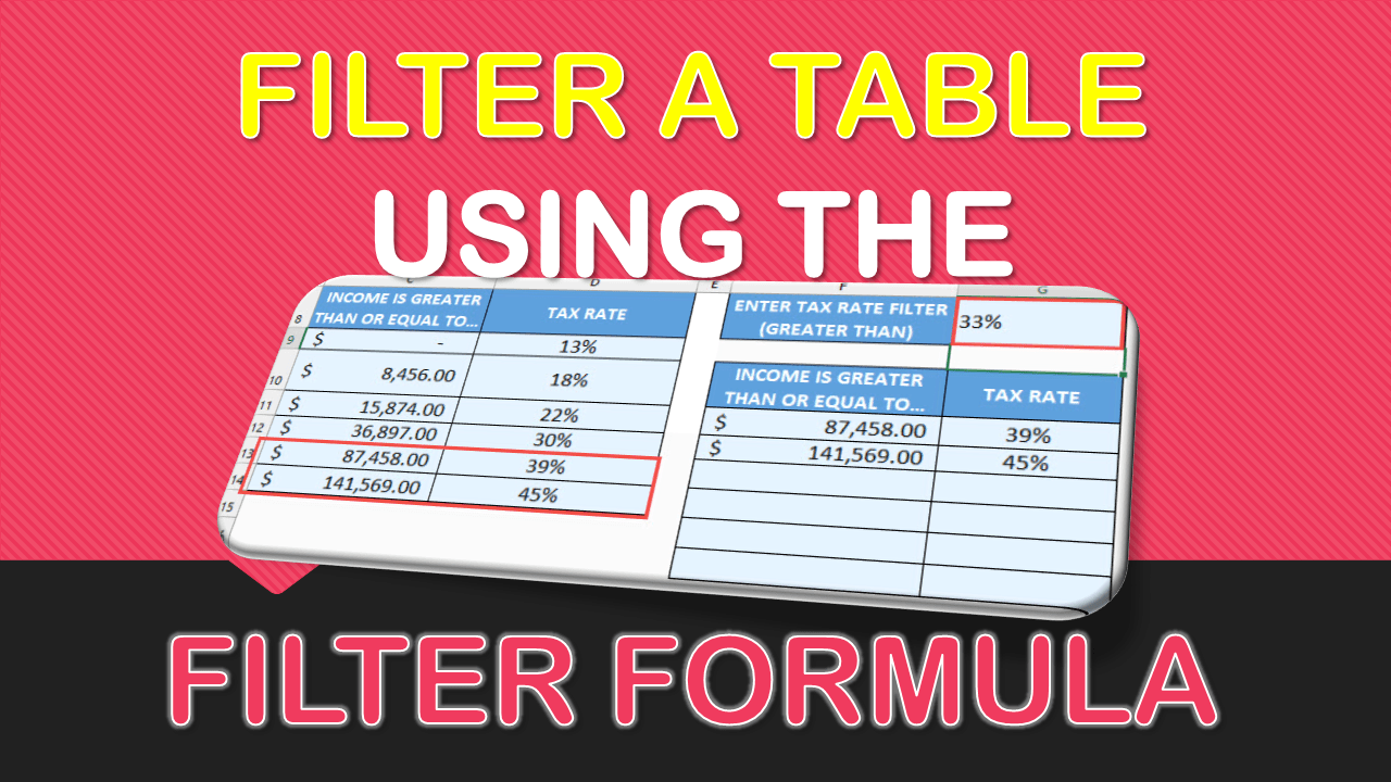 How To Insert Filter Formula In Excel