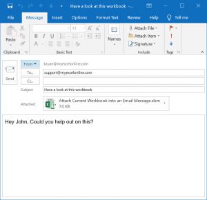 Attach Current Workbook into an Email Using Macros | MyExcelOnline