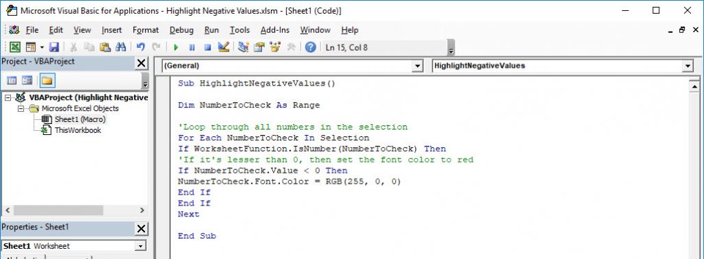 highlight-negative-values-using-macros-myexcelonline