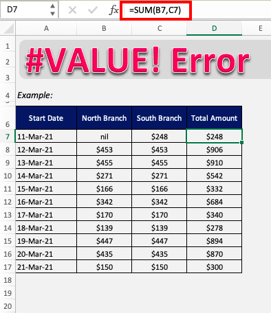 How to fix the #VALUE error in Excel formulas