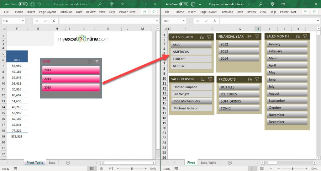 Copy a custom style into a new workbook | MyExcelOnline