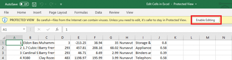 How to edit cells in Excel | MyExcelOnline