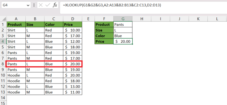 2 Best Ways On How To Use Xlookup With Multiple Criteria 1719