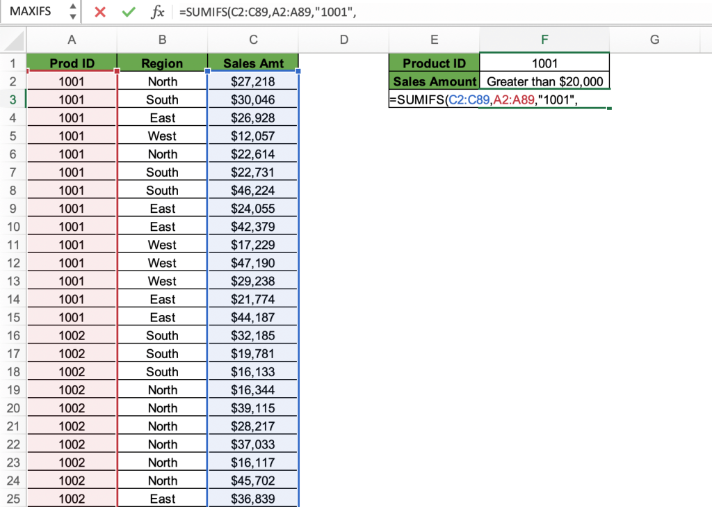 How to Use SUMIFS Function in Excel