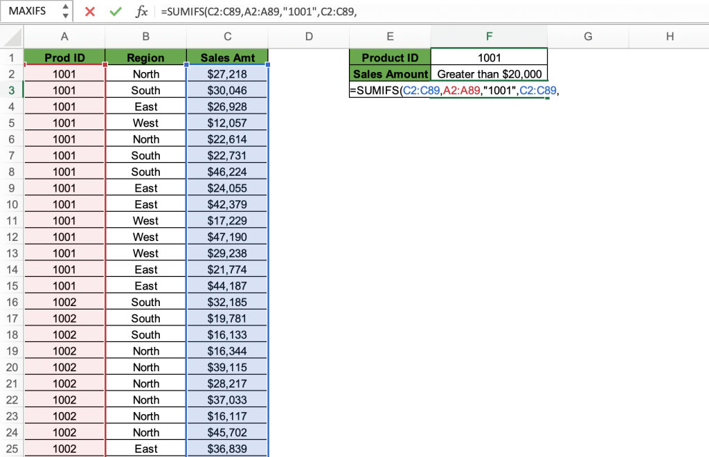 How to Use SUMIFS Function in Excel