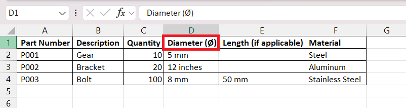 diameter symbol