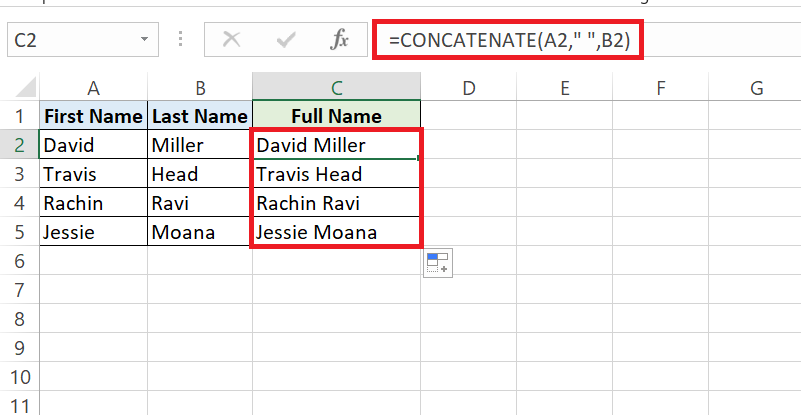 Concatenate Cells