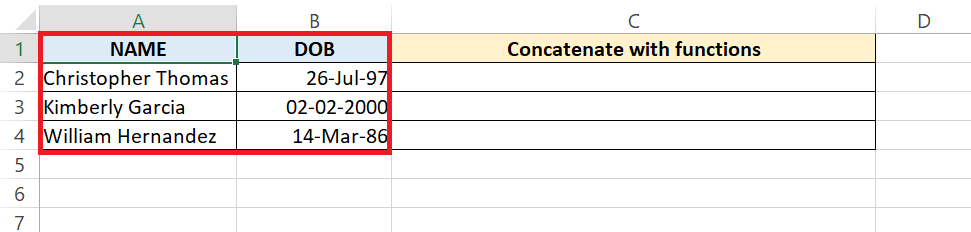 Concatenate Cells