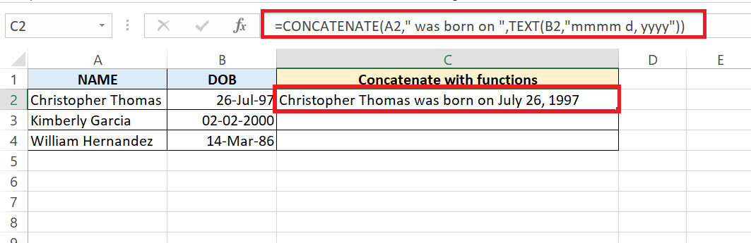 Concatenate Cells