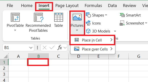 insert logo in Excel