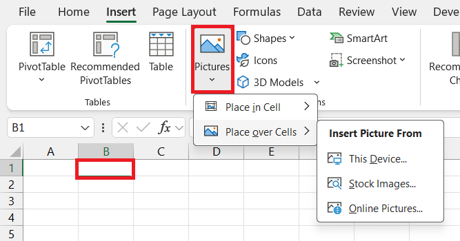 insert logo in Excel