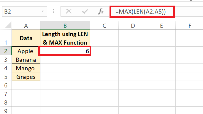 Find Longest Text in Excel