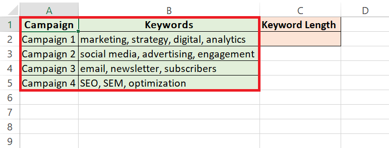 Find Longest Text in Excel