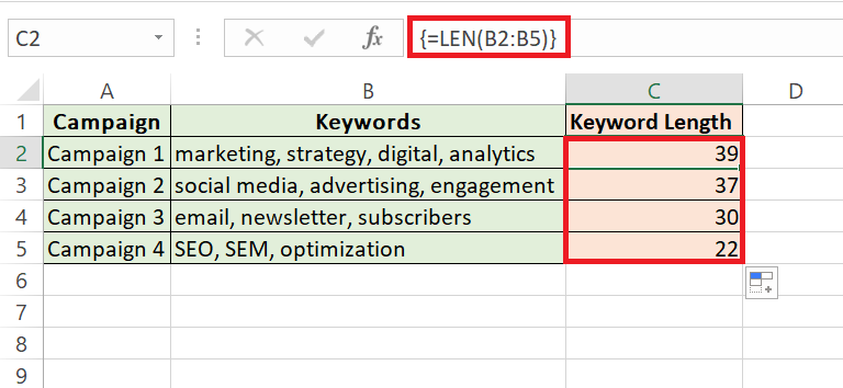 Find Longest Text in Excel