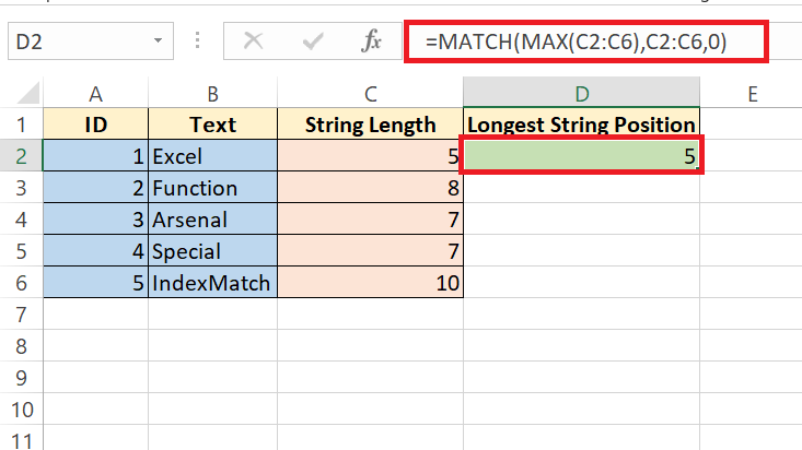 Find Longest Text in Excel