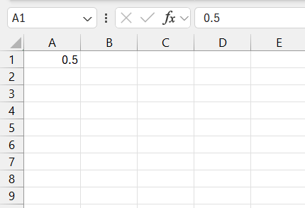 0.5 as a fraction