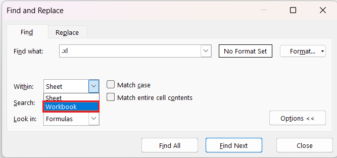 Find External Links in Excel