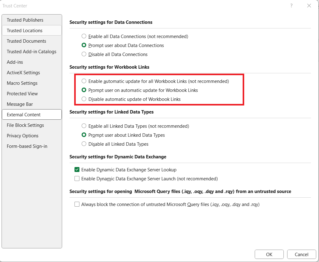 Find External Links in Excel