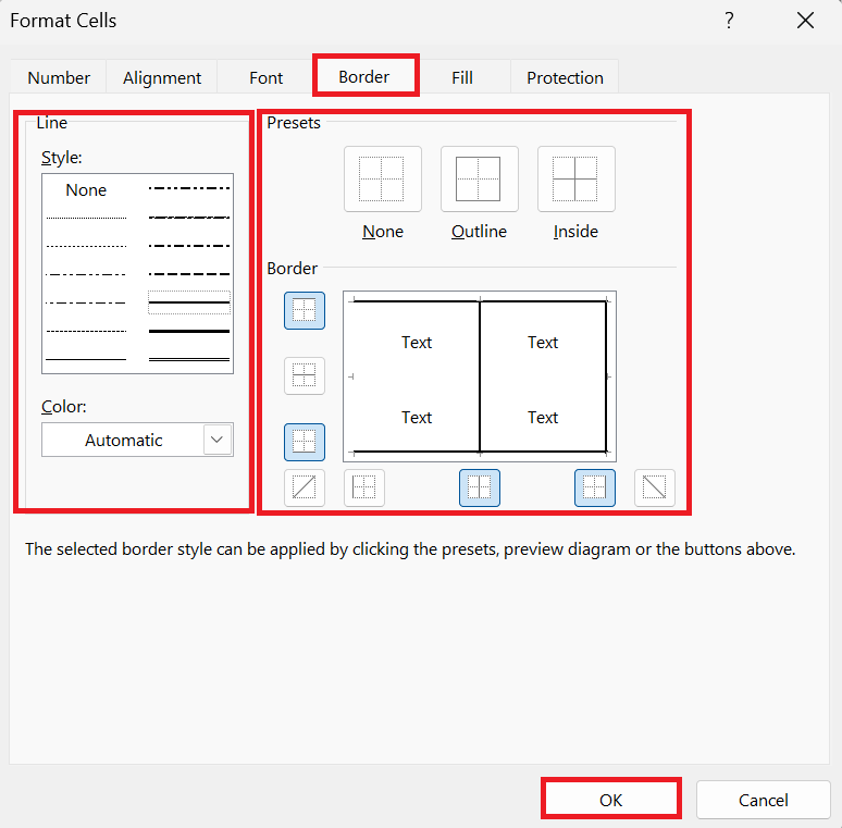 how to print excel with lines