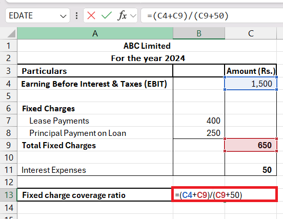 Fixed Charge Coverage Ratio