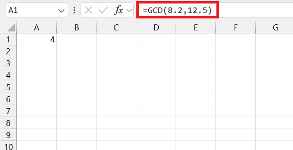 Greatest Common Divisor in Excel