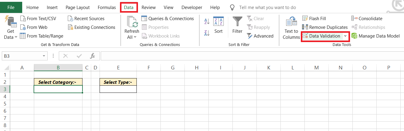 Cascading Drop Down in Excel