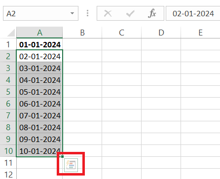 how to autofill dates in excel