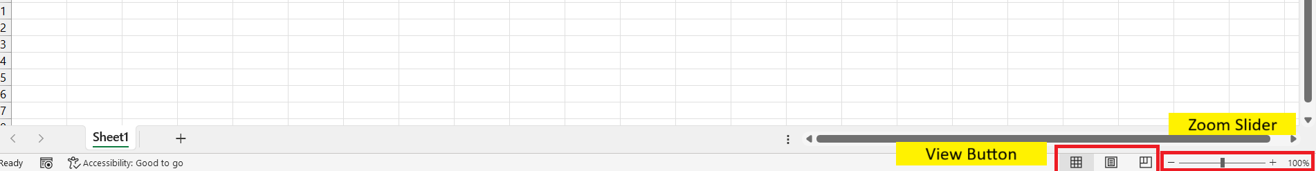 status bar excel