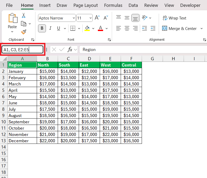 How to Select Multiple Cells in Excel