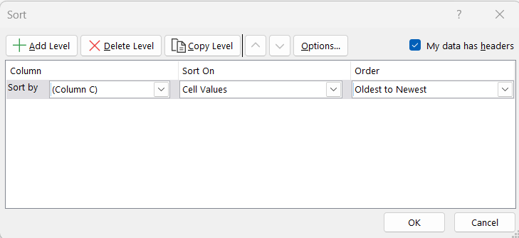 Birthday List in Excel