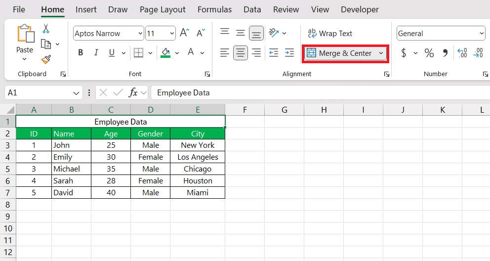 How to Merge Cells in Excel