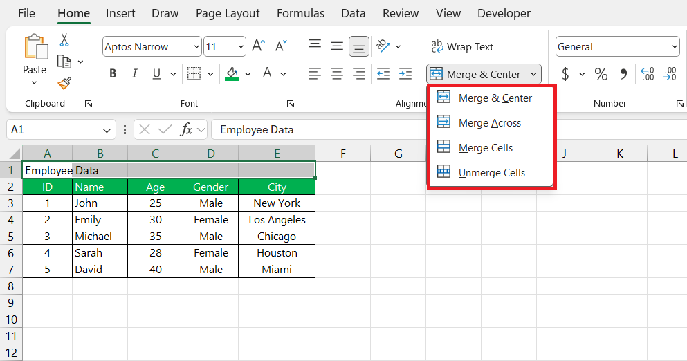 How to Merge Cells in Excel