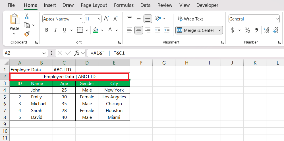 How to Merge Cells in Excel