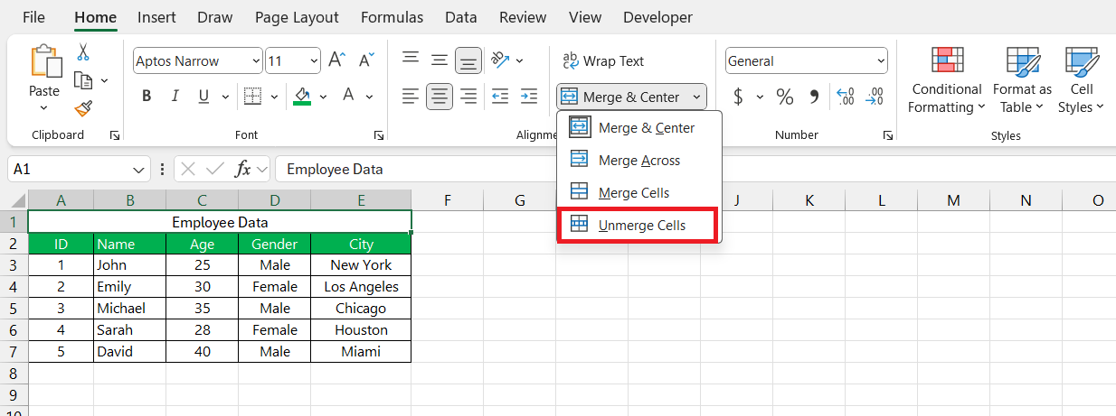 How to Merge Cells in Excel