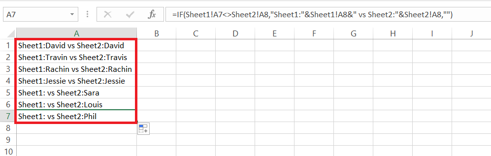 Compare two Excel files